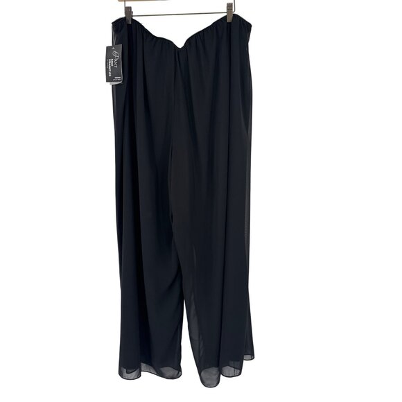 Alex Evenings Womens size 3X plus Black Chiffon Wide Leg Pants New $99 - Picture 4 of 7